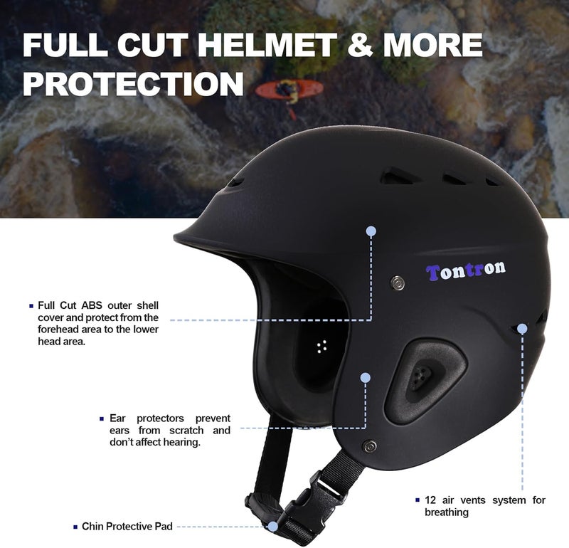 Tontron Sailonger Adult Full Cut Whitewater Kayaking Rafting Paddling Watersports Helmet - Image 2